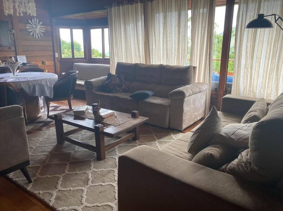 Sitio Com Piscina Natural E Cascata, Com Linda Vista Em Lumiar. Exterior foto